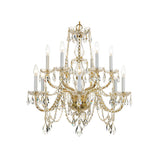 Traditional Crystal Chandelier 31"W x 26"H (12-Light) Polished Brass