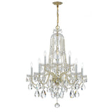 Traditional Crystal Chandelier 32"W x 36"H (10-Light) Polished Brass