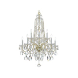 Traditional Crystal Chandelier 32"W x 36"H (10-Light) Polished Brass