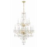 Traditional Crystal Chandelier 32"W x 43.75"H (15-Light) Polished Brass