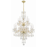 Traditional Crystal Chandelier 32"W x 43.75"H (15-Light) Polished Brass