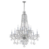 Traditional Crystal Chandelier 37.5"W x 48"H (12-Light) Polished Chrome