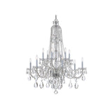 Traditional Crystal Chandelier 37.5"W x 48"H (12-Light) Polished Chrome