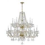 Traditional Crystal Chandelier 37"W x 34"H (16-Light) Polished Brass