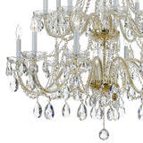 Traditional Crystal Chandelier 37"W x 34"H (16-Light) Polished Brass