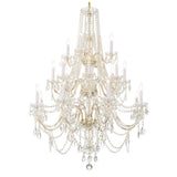 Traditional Crystal Chandelier 38"W x 52.5"H (20-Light) Polished Brass
