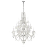 Traditional Crystal Chandelier 38"W x 52.5"H (20-Light) Polished Chrome