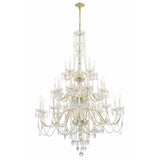 Traditional Crystal Chandelier 45"W x 61"H (25-Light) Polished Brass