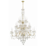 Traditional Crystal Chandelier 45"W x 61"H (25-Light) Polished Brass