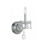 Traditional Crystal Sconce 1 Light Polished Chrome