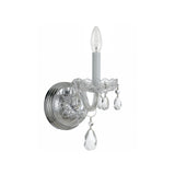Traditional Crystal Sconce 1 Light Polished Chrome