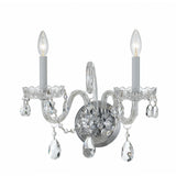 Traditional Crystal Sconce 2 Light Polished Chrome