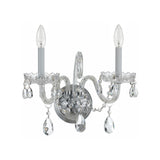 Traditional Crystal Sconce 2 Light Polished Chrome