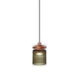 Tread Pendant Light by Vistosi, Finis: Matt Copper, Color: Old Green Transparent, ,| Casa Di Luce Lighting
