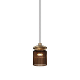 Tread Pendant Light by Vistosi, Finis: Matt Gold, Color: Burned Earth Transparent, ,| Casa Di Luce Lighting