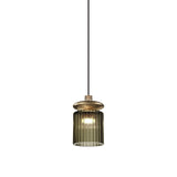 Tread Pendant Light by Vistosi, Finis: Matt Gold, Color: Old Green Transparent, ,| Casa Di Luce Lighting