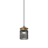 Tread Pendant Light by Vistosi, Finis: Matt Gold, Color: Smoky Transparent, ,| Casa Di Luce Lighting