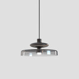 Tread Wide Pendant Light by Vistosi, Finis: Matt Bronze, Color: Smoky Transparent, ,| Casa Di Luce Lighting