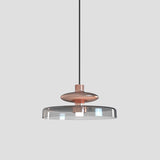 Tread Wide Pendant Light by Vistosi, Finis: Matt Copper, Color: Smoky Transparent, ,| Casa Di Luce Lighting