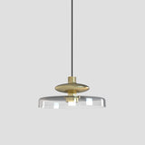 Tread Wide Pendant Light by Vistosi, Finis: Matt Gold, Color: Crystal Transparent, ,| Casa Di Luce Lighting