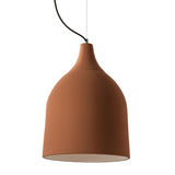 Trento Ceramic Pendant Light by Geo Contemporary in Terracotta ceramic with a brown cord