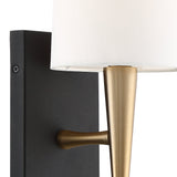 Trenton 1 Light Sconce Aged Brass Black Forged By Crystorama Detailed View
