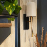 Trenton 1 Light Sconce Aged Brass Black Forged By Crystorama Lifestyle view1