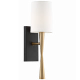 Trenton 1 Light Sconce Aged Brass Black Forged By Crystorama Side View