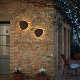 Tria Single Outdoor Wall Sconce Medium Graphite Brown Metal By Bover Lifestyle View
