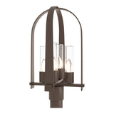 Triomphe Outdoor Post Lantern in Coastal Bronze, Seeded Clear Glass by Hubbardton Forge