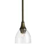 Trumpet Mini Pendant, shown in Bronze, Water Glass, by Hubbardton Forge
