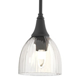 Trumpet Mini Pendant in Black, Water Glass by Hubbardton Forge