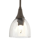 Trumpet Mini Pendant in Bronze, Water Glass by Hubbardton Forge