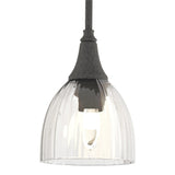Trumpet Mini Pendant in Natural Iron, Water Glass by Hubbardton Forge