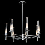 Truss 7-Arm Round Chandelier detail in Sterling, by Hubbardton Forge