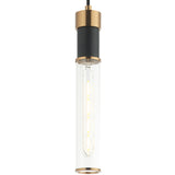 Tubo Pendant Light Matte Black Aged Gold Brass By Matteo - Front View