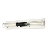 Tubo Wall Sconce 24 Inch Matte Black + Chrome
