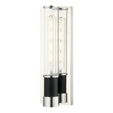 Tubo Wall Sconce 4 Inch Matte Black + Chrome