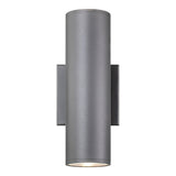 Tubular Outdoor Wall Light 10 Inch Grey