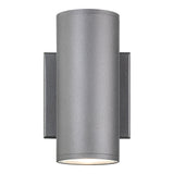 Tubular Outdoor Wall Light 7 Inch Grey