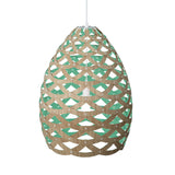 Tui Pendant Light Small Bamboo Aqua By David Trubridge