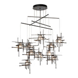 Tura 10-Light Mobile Chandelier Cast Glass, shown in Oil Rubbed Bronze, Cast Glass, Standard, by Hubbardton Forge
