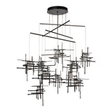 Tura 10-Light Mobile Chandelier Cast Glass, shown in Oil Rubbed Bronze, Cast Glass, Standard, by Hubbardton Forge
