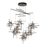 Tura 10-Light Mobile Chandelier Cast Glass, shown in Oil Rubbed Bronze, Cast Glass, Standard, by Hubbardton Forge