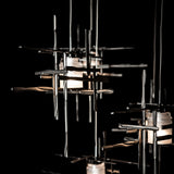 Tura 10-Light Mobile Chandelier Cast Glass detail in Oil Rubbed Bronze, Cast Glass, Standard, by Hubbardton Forge