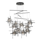 Tura 10-Light Mobile Chandelier in Ink, Seeded Clear Glass, Standard by Hubbardton Forge