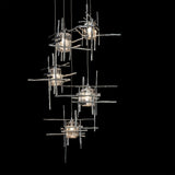 Tura 5-Light Seeded Glass Pendant detail in Sterling, Long, by Hubbardton Forge