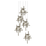 Tura 5-Light Seeded Glass Pendant in Soft Gold, Long by Hubbardton Forge