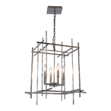 Tura Chandelier Medium, shown in Sterling, by Hubbardton Forge