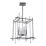 Tura Chandelier Medium, shown in Sterling, by Hubbardton Forge